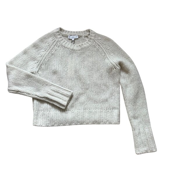 NWT White + Warren Loft Cashmere Shrunken Sweater Light Grey - Picture 8 of 11